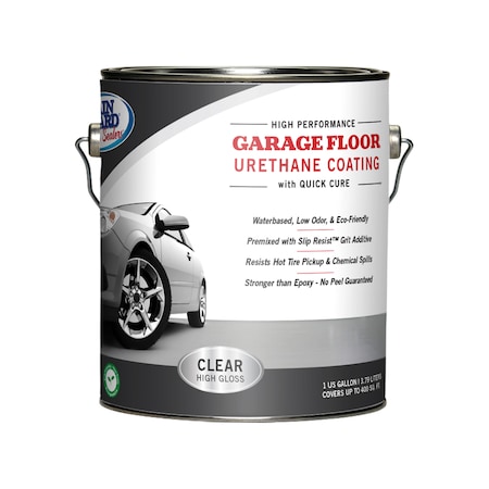 Rainguard Brands 1 Gal. Kit Garage Floor Urethane Coating + Anti-Slip High Gloss, Clear SP-1508